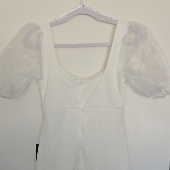 Lulu's White Puff Sleeve Dress - Picture 7 of 7